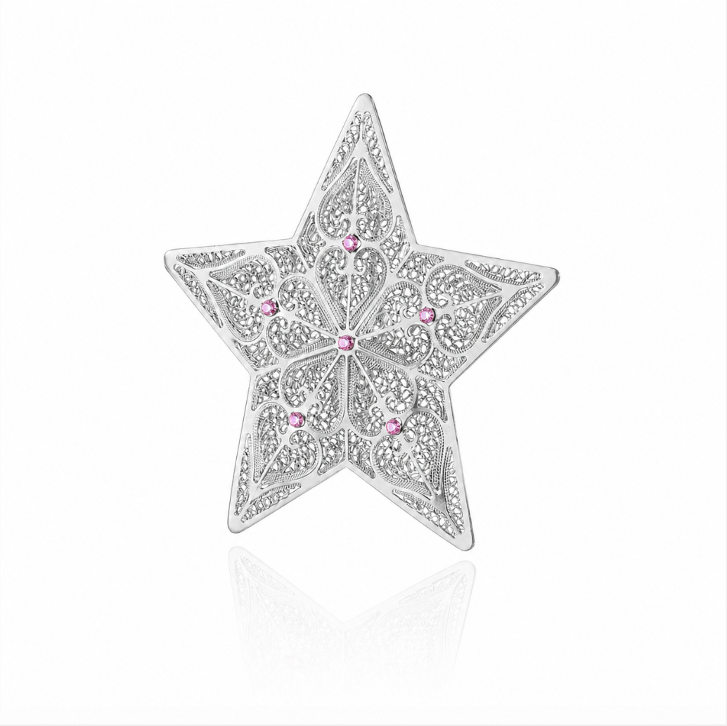 Ganchos Estrelas Prateados