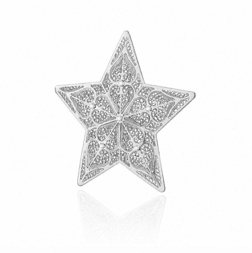 Ganchos Estrelas Prateados