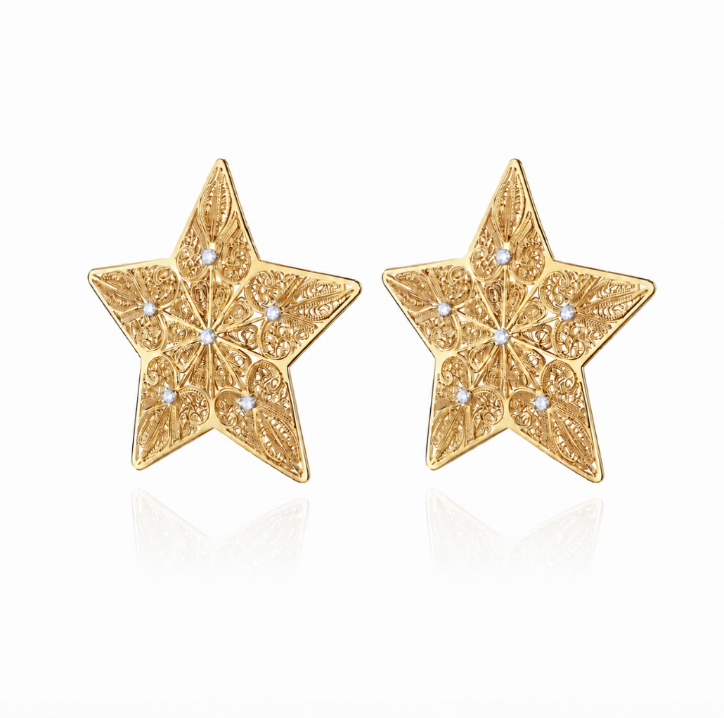 Brincos Estrelas Dourados