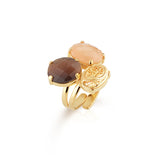 Anillo con 2 piedras de filigrana ovaladas