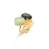 Anillo con 2 piedras de filigrana ovaladas