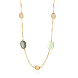 Two-Stone Oval Filigree Necklace Gold