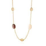 Two-Stone Oval Filigree Necklace Gold