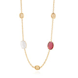 Two-Stone Oval Filigree Necklace Gold