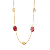 Two-Stone Oval Filigree Necklace Gold