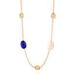Two-Stone Oval Filigree Necklace Gold