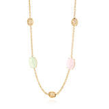 Two-Stone Oval Filigree Necklace Gold