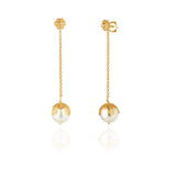 Boucles d'oreilles fleuries avec perle pendante
