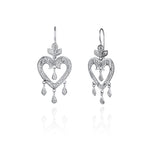 Boucles d'oreilles cœur ouvert avec pendentif