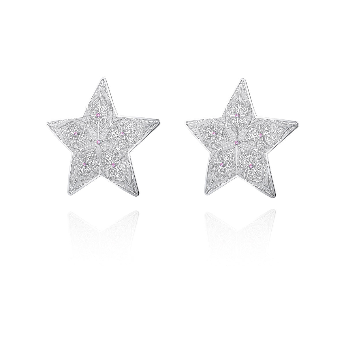 Brincos Estrelas Prateado