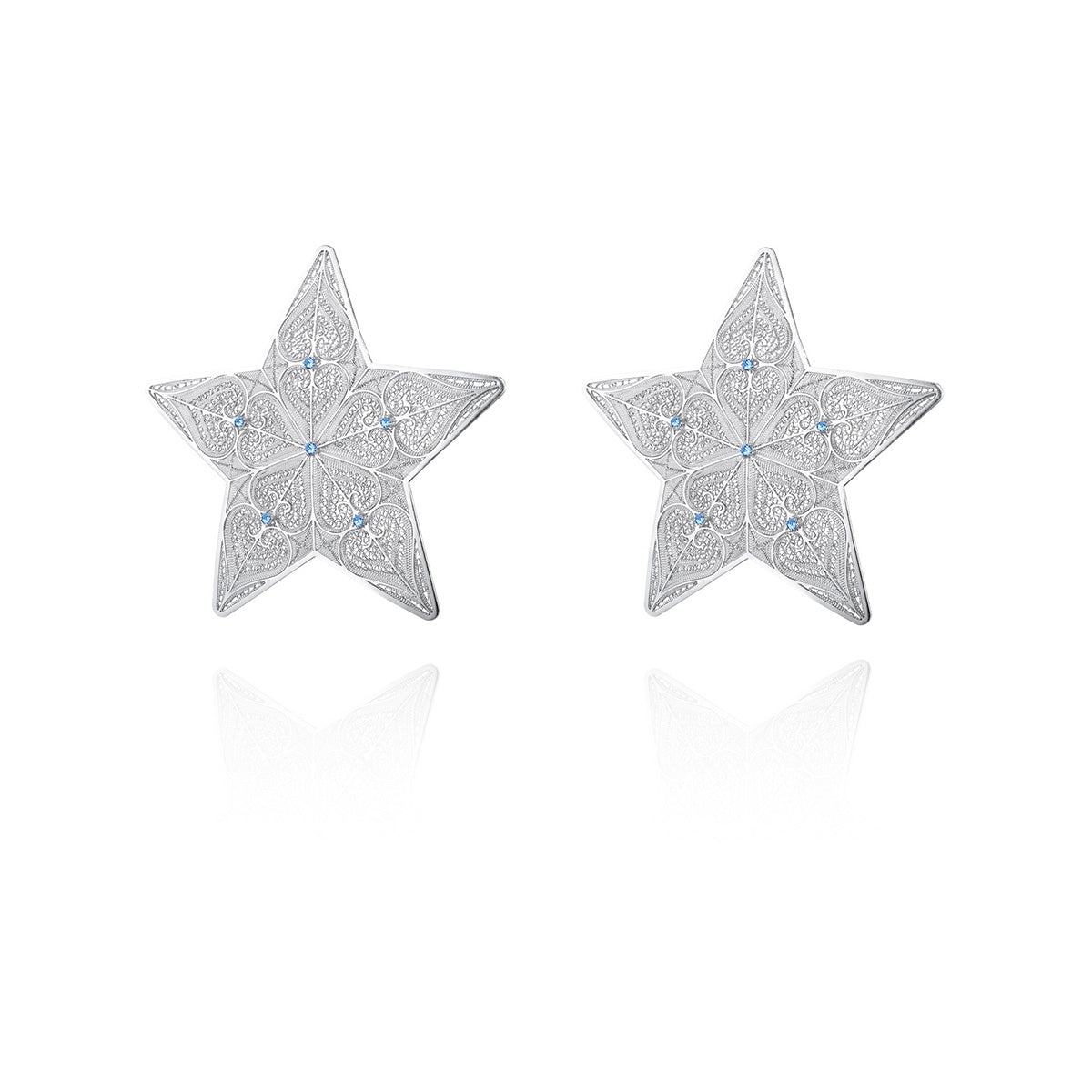 Brincos Estrelas Prateado