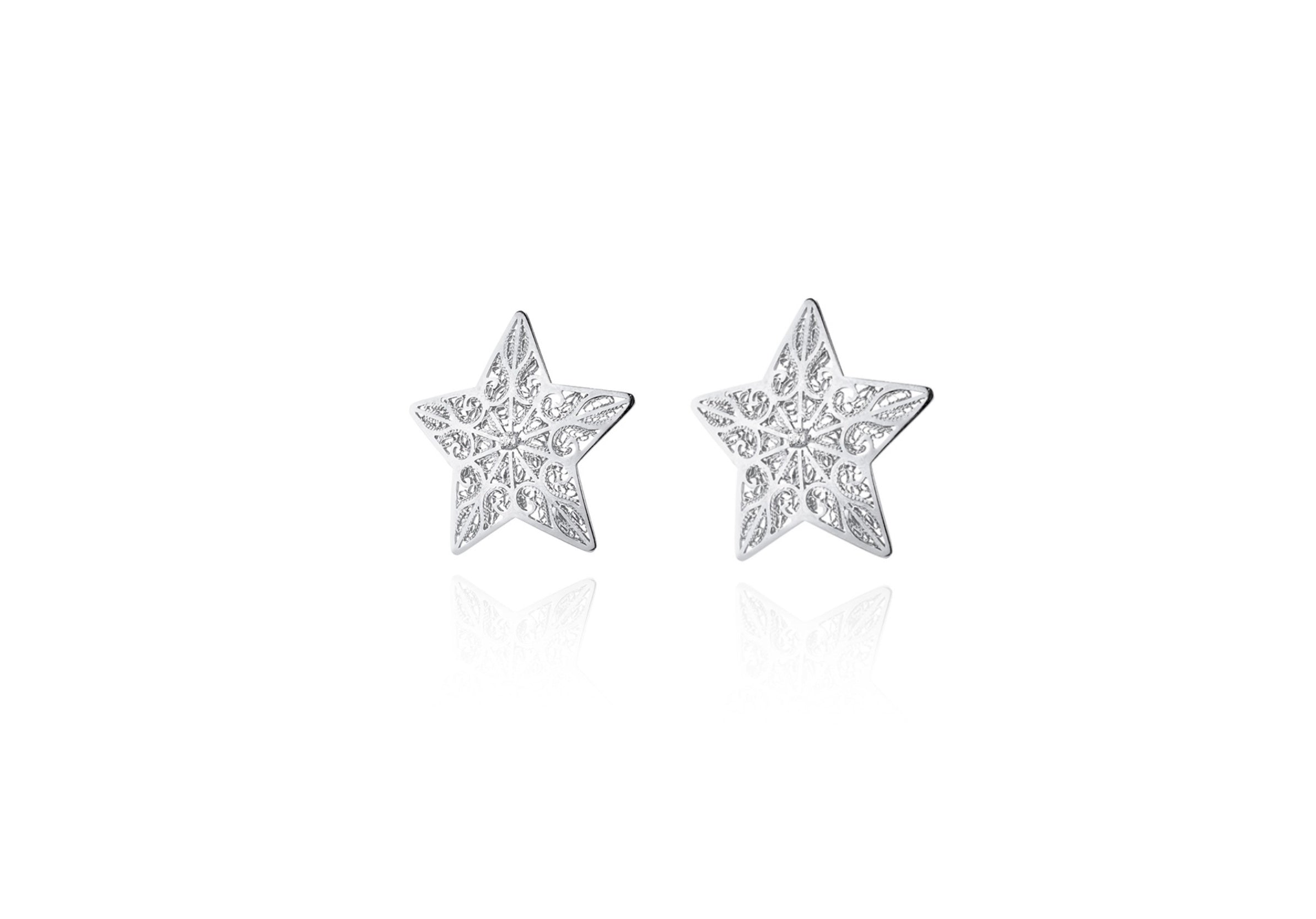 Brincos Estrelas Prateado