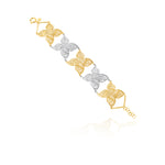 Joalharia do Carmo Pulseira Jasmim Dourado e Pratedo